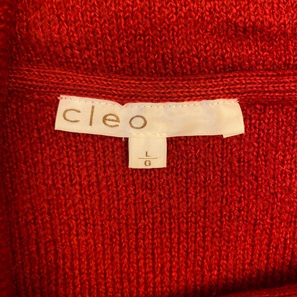 BUY 2 ITEMS & GET 1 FREE - Cleo Red Crossover Sweater Sz L - Picture 5 of 7